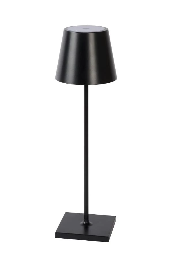 Lucide JUSTIN - Rechargeable Table lamp Indoor/Outdoor - Battery pack - Ø 11 cm - LED Dim. - CCT - 1x2,2W 2700K/3000K - IP54 - Black - turned off